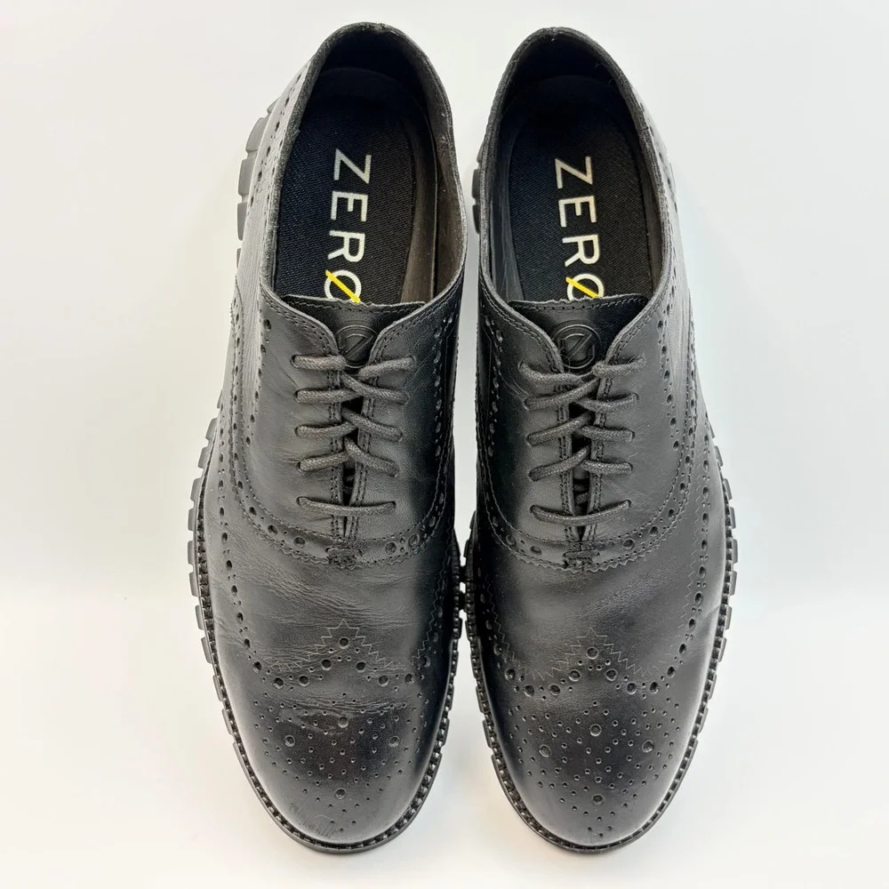 Cole Haan Zerogrand Mens 10.5 M Black Leather Wingtip Oxford Shoes C20719